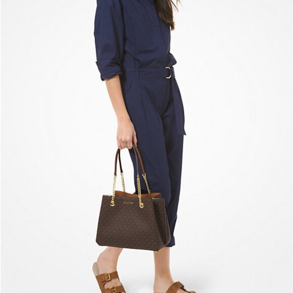 Michael Kors Teagan Large Logo Shoulder Bag Brown - Picture 3 of 3